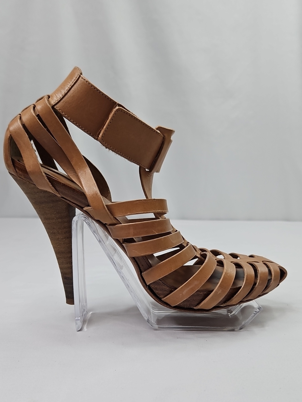 BCBGMaxAzria Tan Strappy High Heel Sandal Size 9.5B